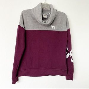 PINK by Victoria’s Secret Women's Gray Cowl Neck Pullover‎ Sweatshirt Size XS